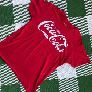 Coca Cola red and white t-shirt vintage style.